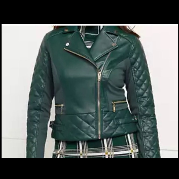 New York & Company Jackets & Blazers - Emerald Green Moto Jacket
